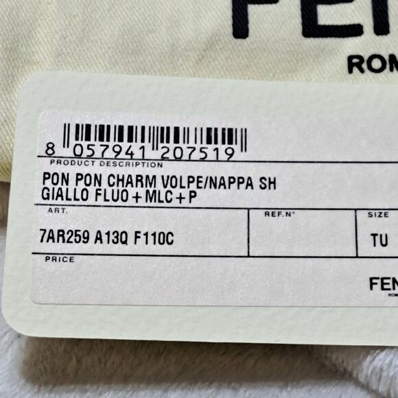 Authentic Fendi Pon Pon Charm NEW WITH AUTHENTICITY CARD - Picture 11 of 11